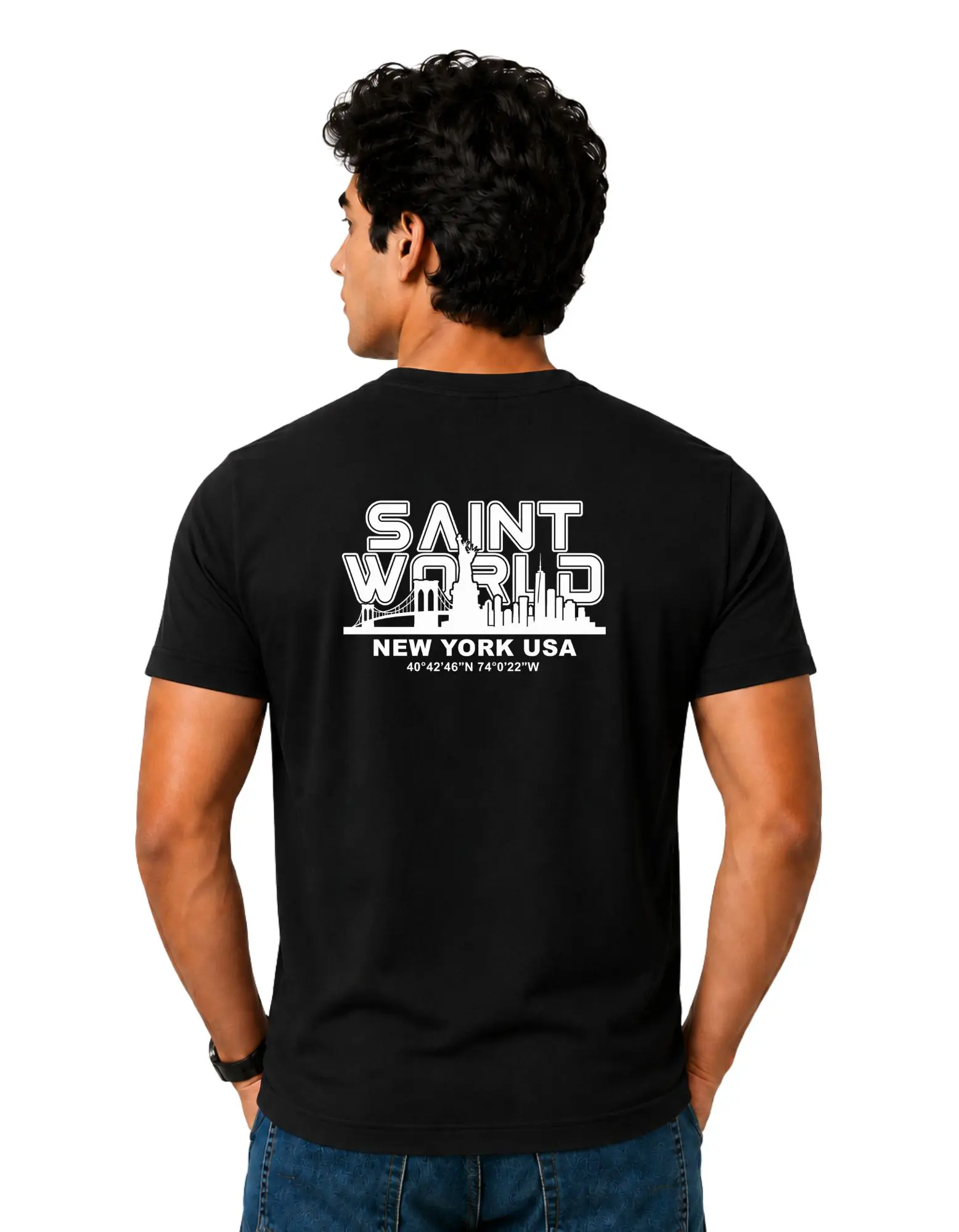 Saint World Cotton Round Neck T-Shirt 180 GSM Black
