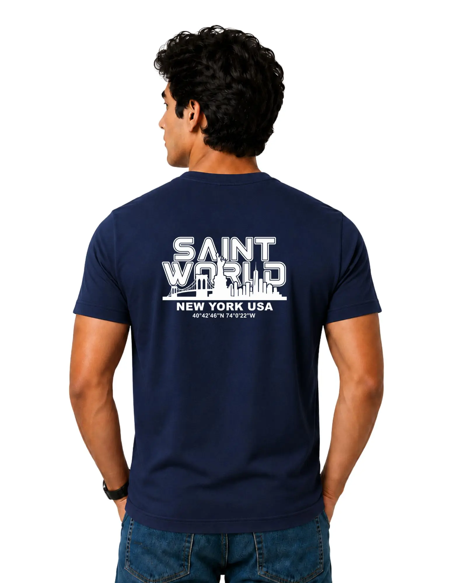 Saint World Cotton Round Neck T-Shirt 180 GSM Navy Blue