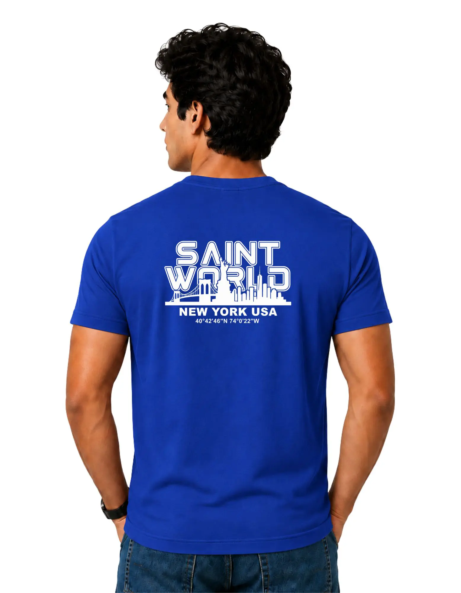 Saint World Cotton Round Neck T-Shirt 180 GSM Royal Blue