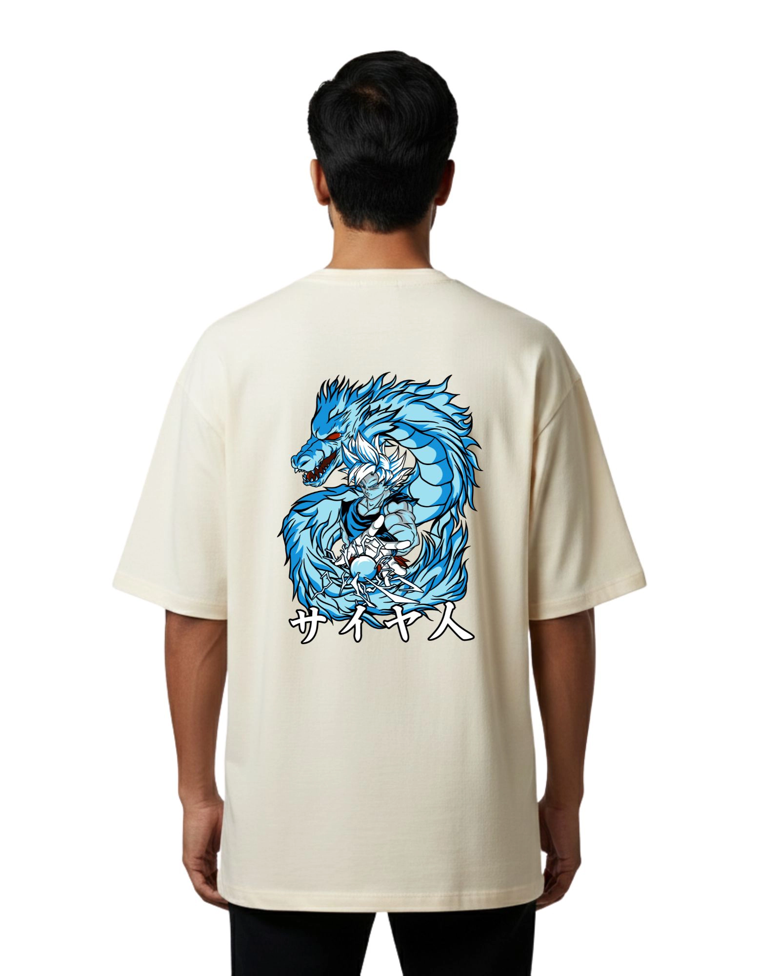 Saiyan Oversize Cotton French Terry T-Shirt 240 GSM Beige