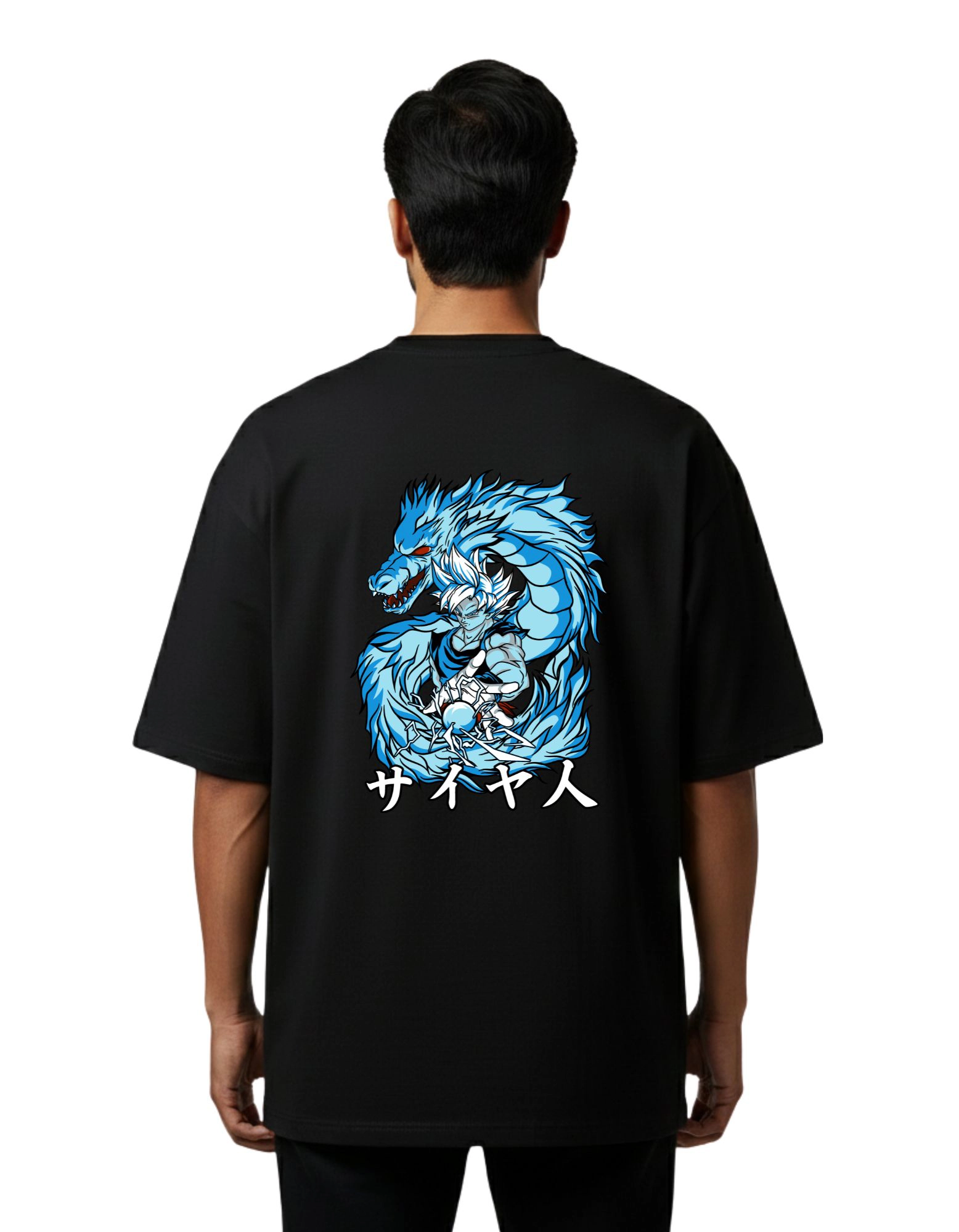 Saiyan Oversize Cotton French Terry T-Shirt 240 GSM Black