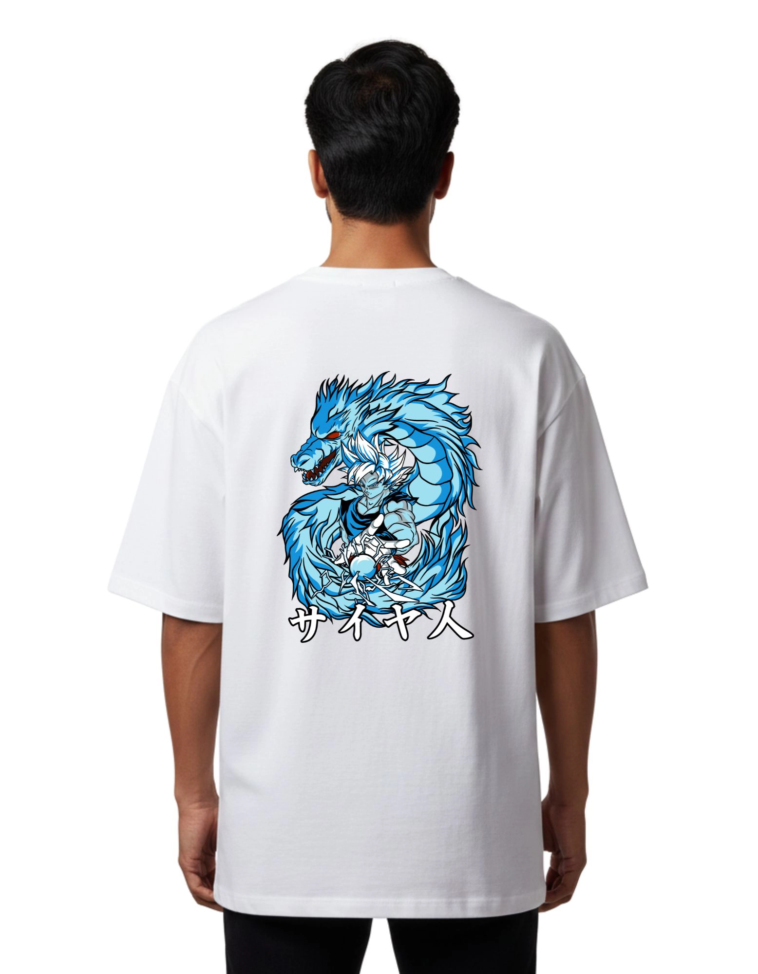 Saiyan Oversize Cotton French Terry T-Shirt 240 GSM White