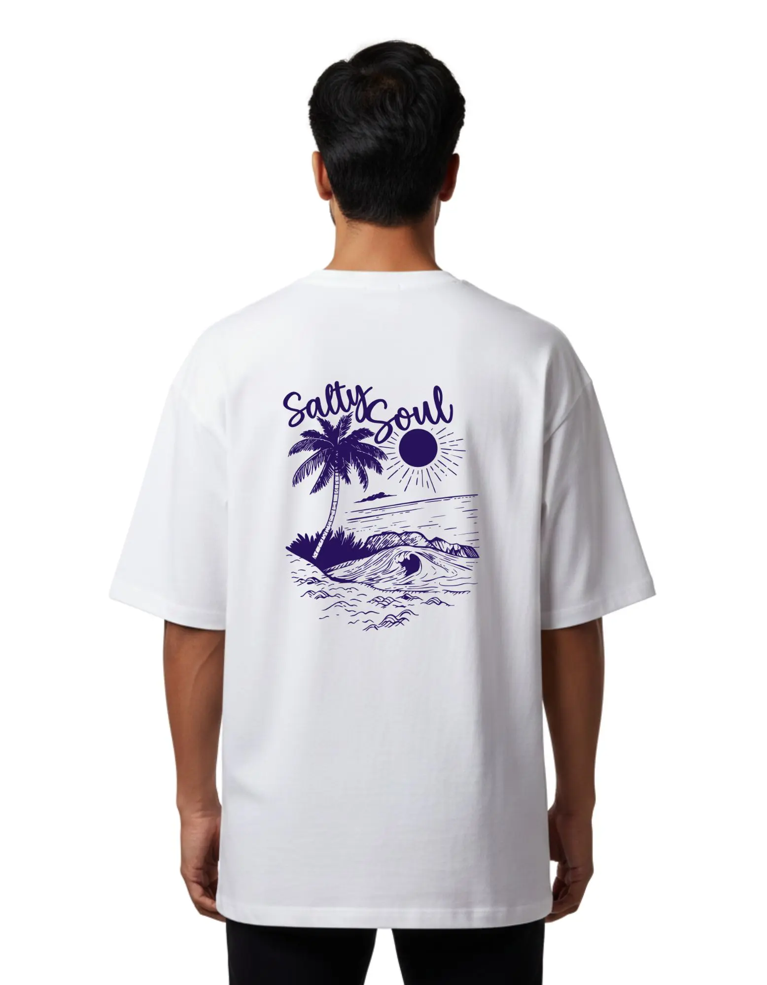 Salty Soul Oversize Cotton French Terry T-Shirt 240 GSM White