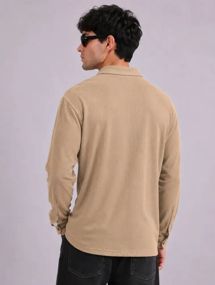 Mens Popcorn Collar Shirt Full Sleeve — bulk from ₹470