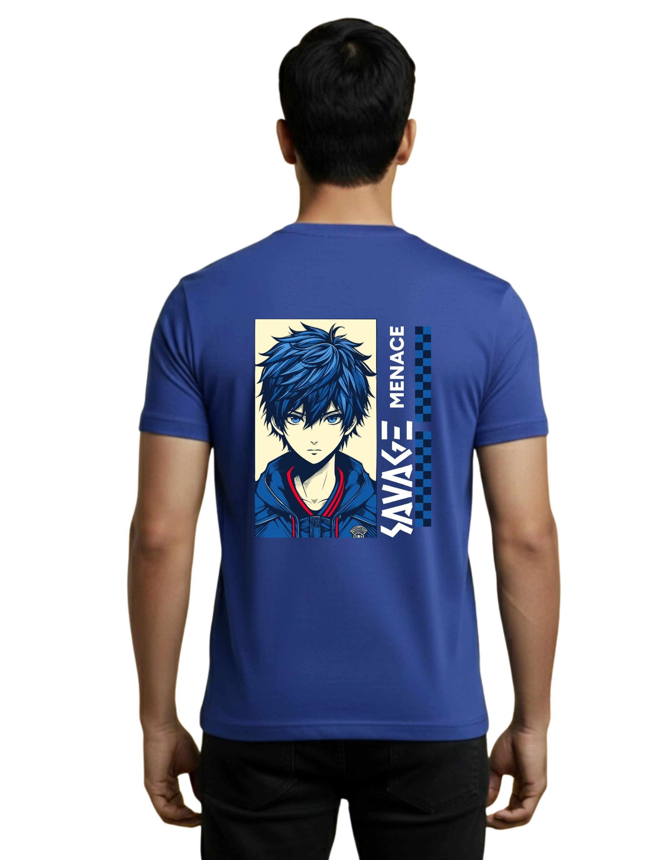 Savage Menace Cotton Round Neck T-Shirt 180 GSM Royal Blue