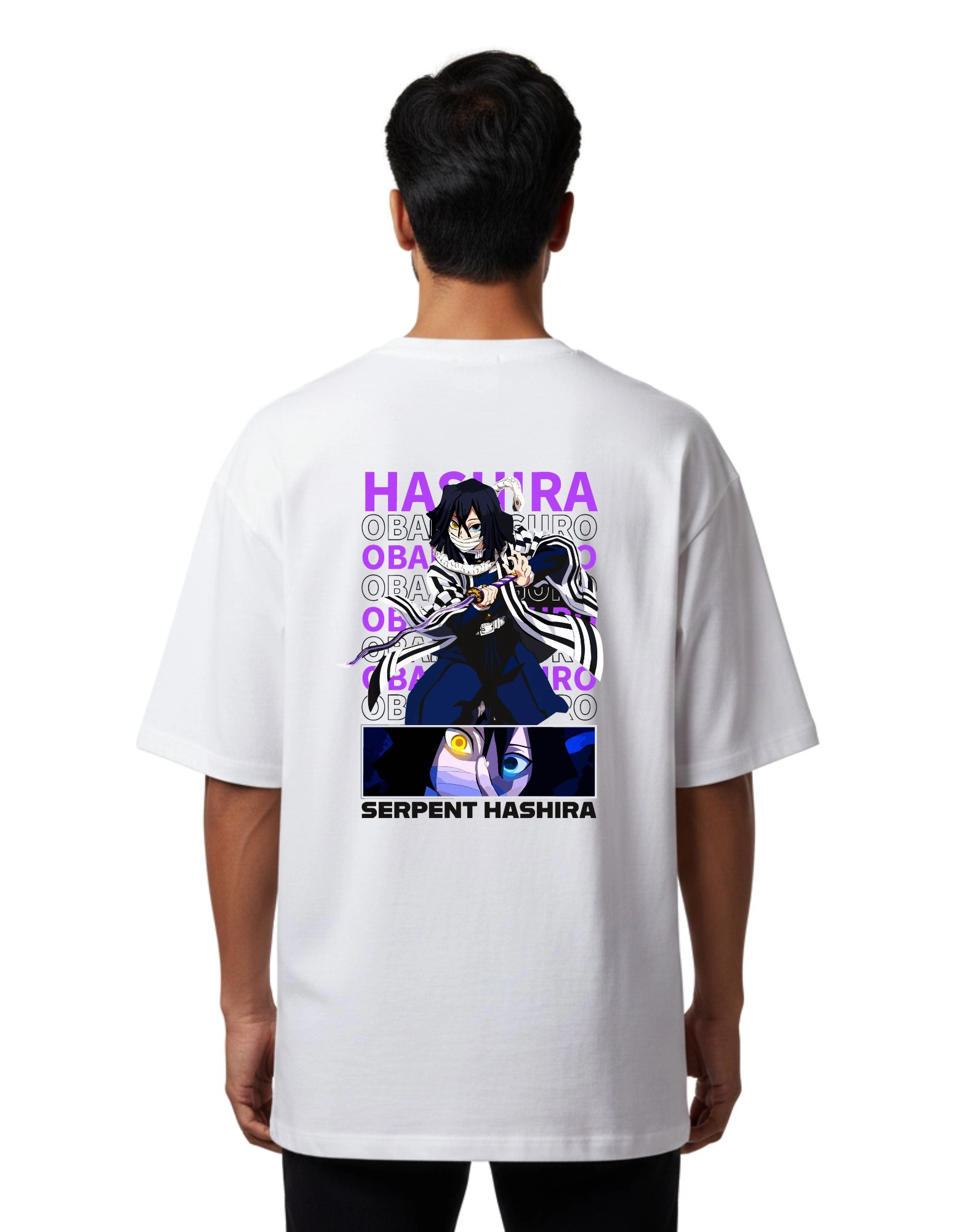 Serpent Hashira Oversize Cotton French Terry T-Shirt 240 GSM White