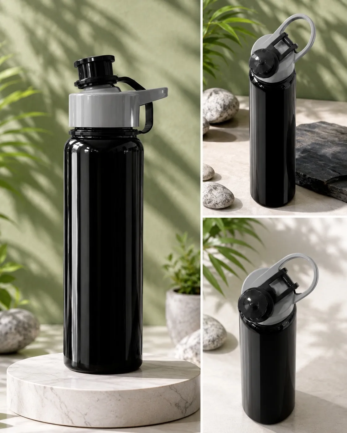 Sewad Black Premium Flip Top Sports Water Bottle