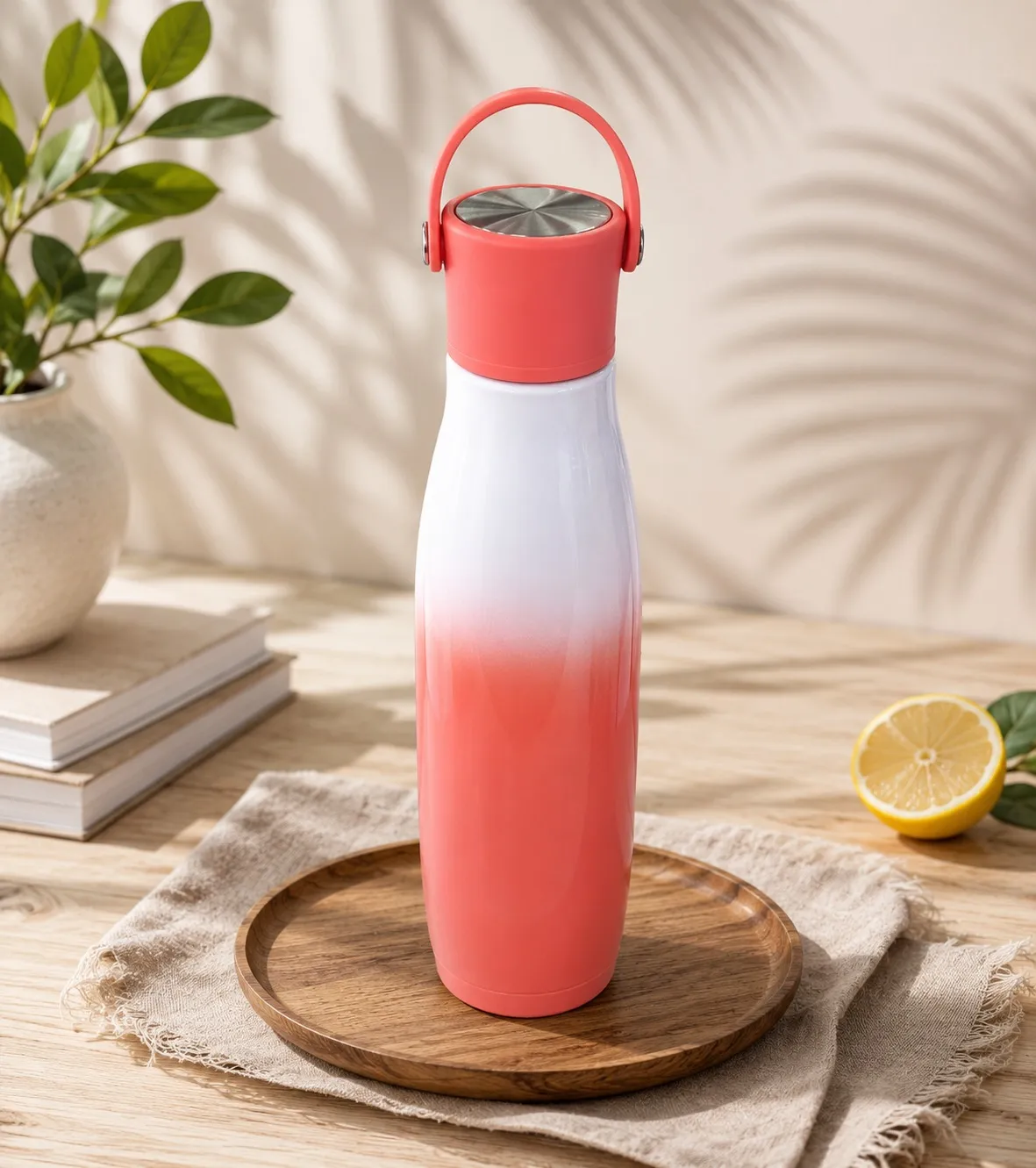 Sewad Peach Premium Dual Colors Gradient Insulated Stainless Steel Water Bottle