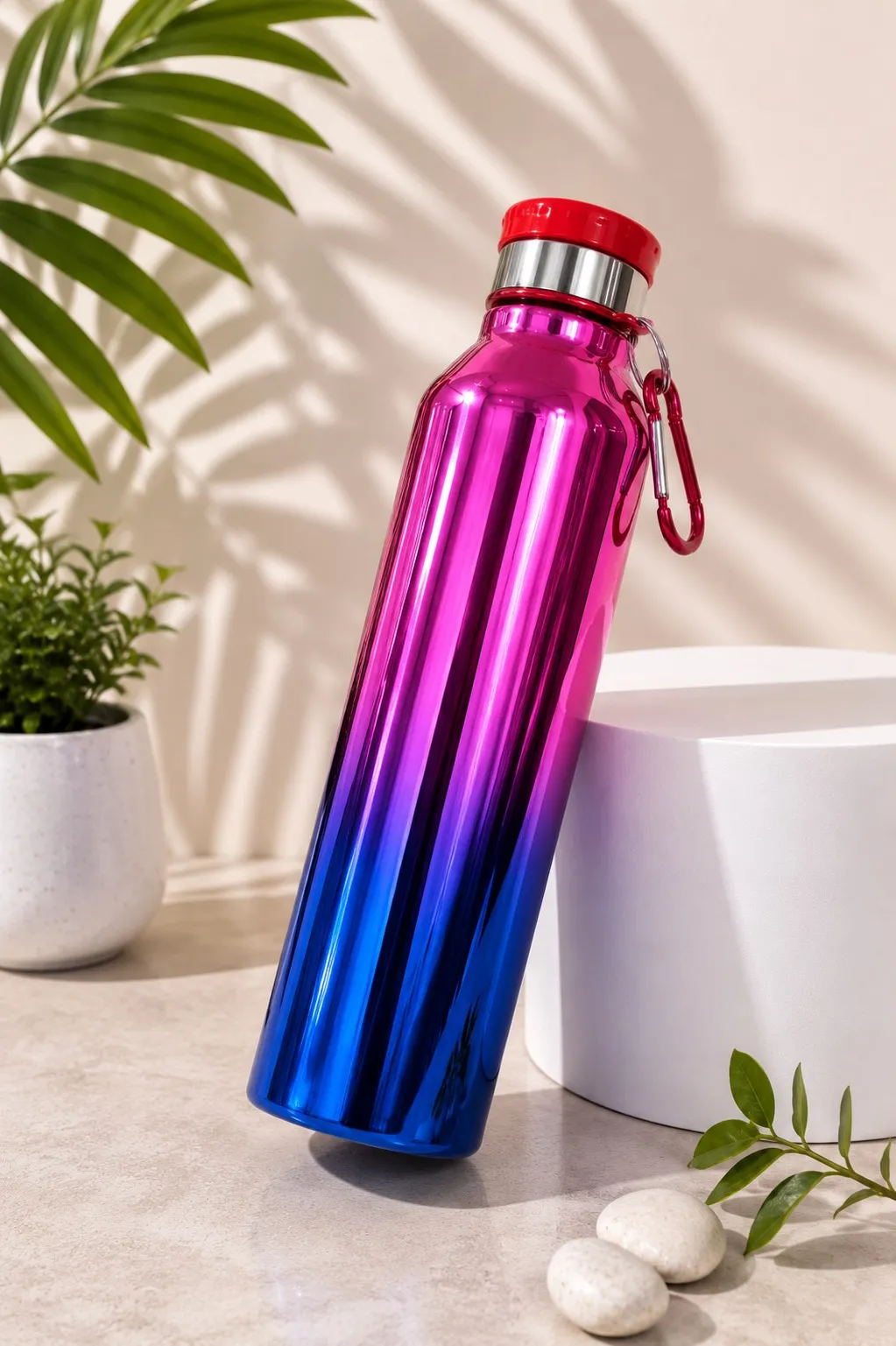 Sewad Pink And Royal Blue Stainless Steel Water Bottle