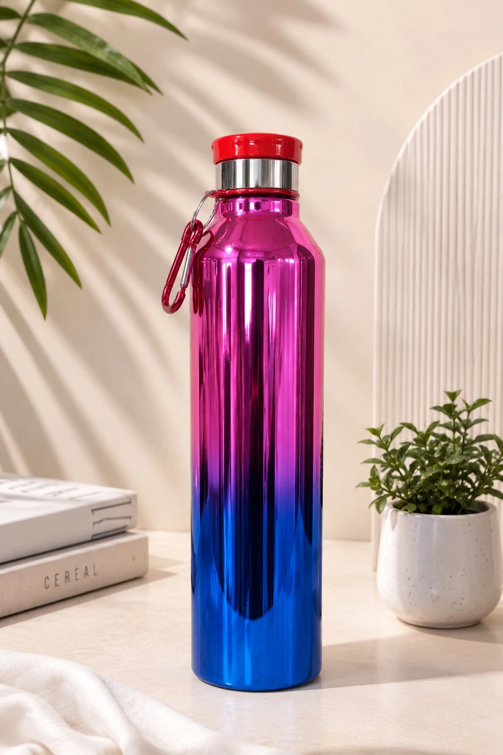Sewad Pink And Royal Blue Stainless Steel Water Bottle