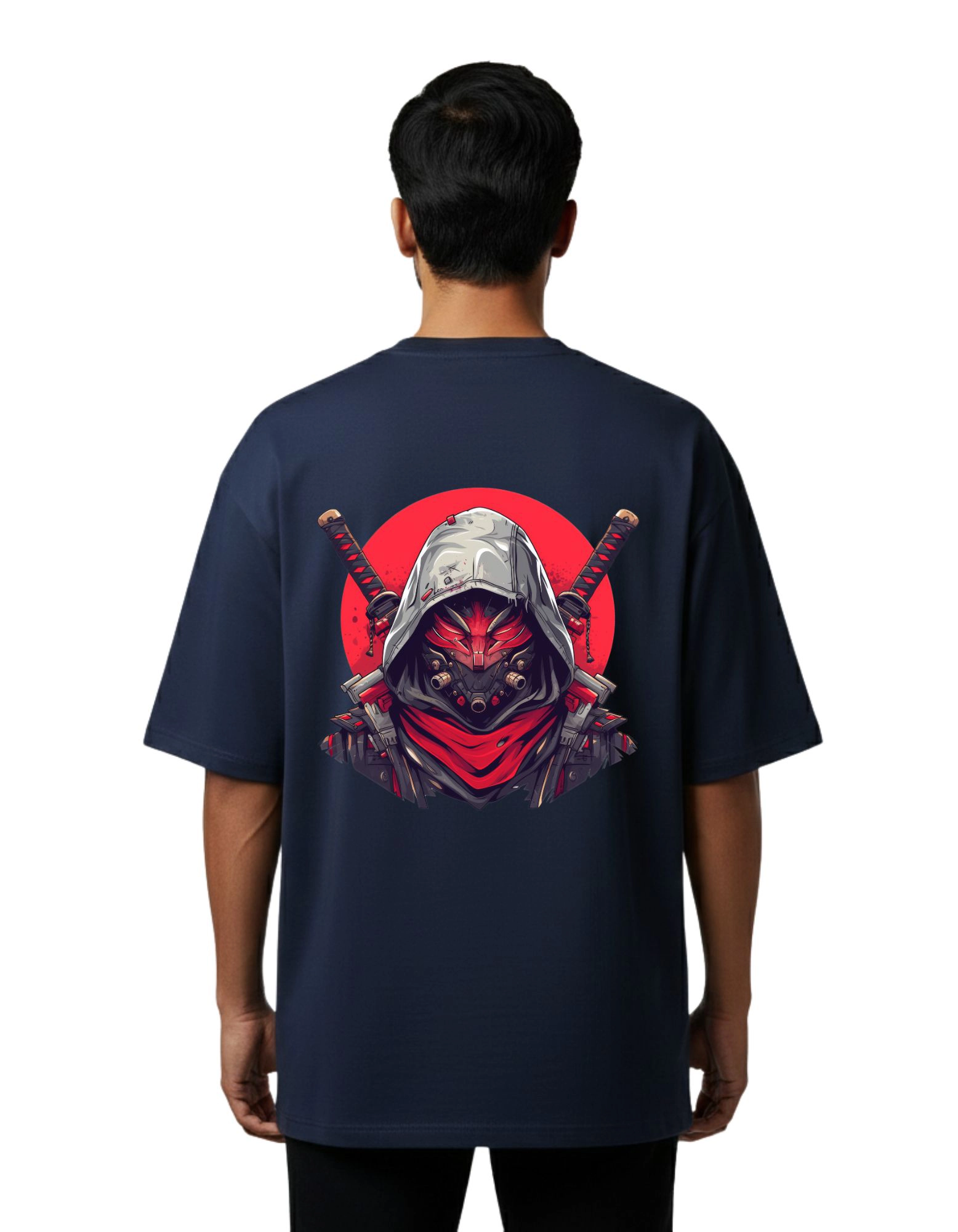 Shadow Samurai Oversized French Terry 240 GSM T-Shirt Navy Blue