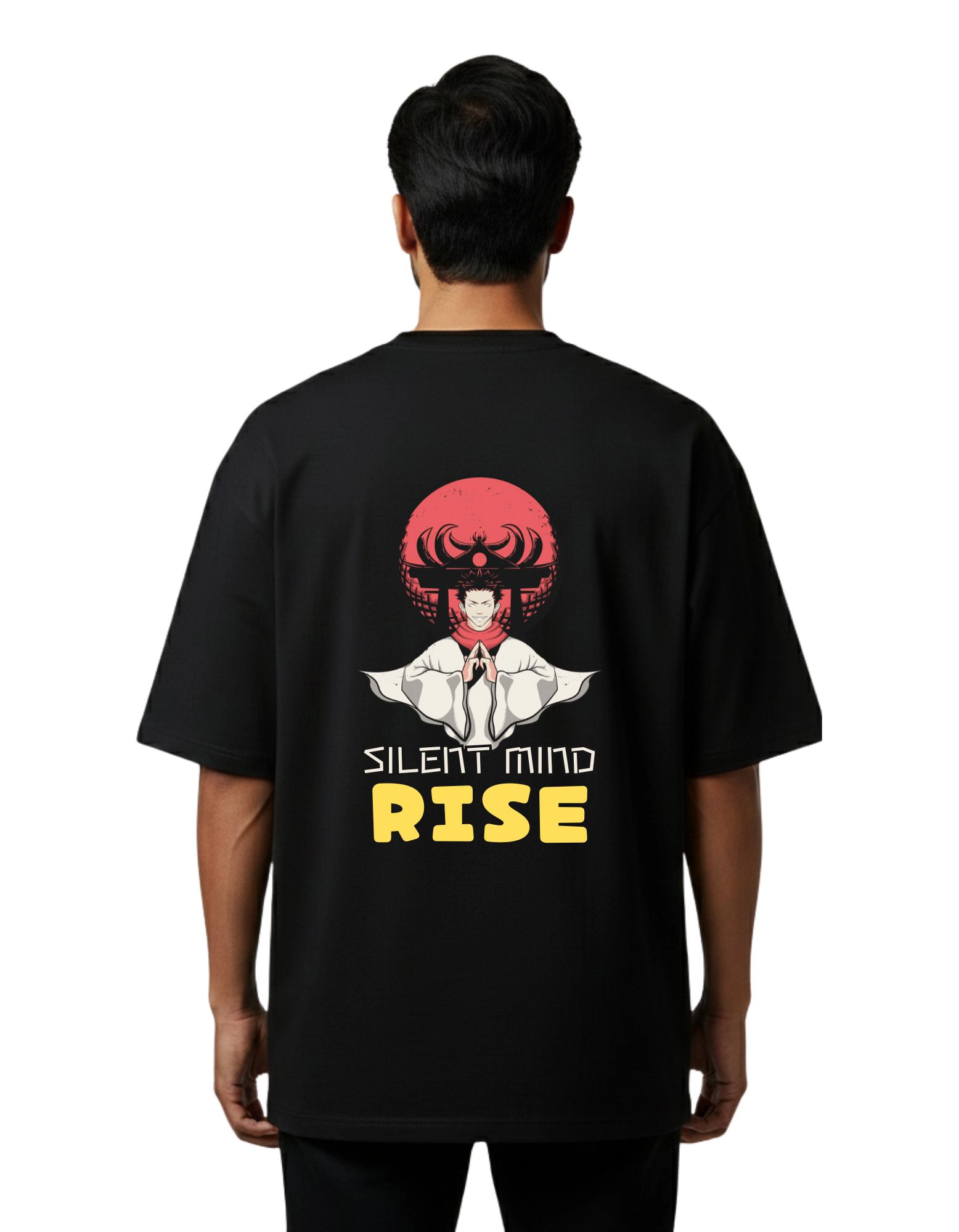 Silent Mind Rise Oversized French Terry 240 GSM T-Shirt Black