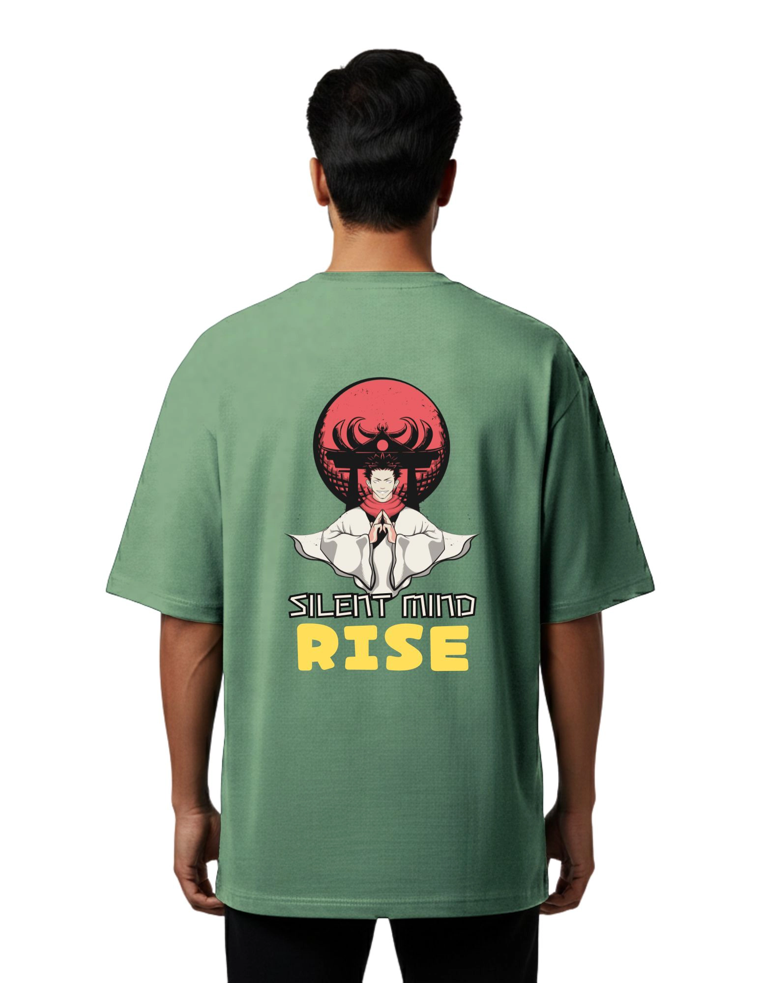 Silent Mind Rise Oversized French Terry 240 GSM T-Shirt D Green