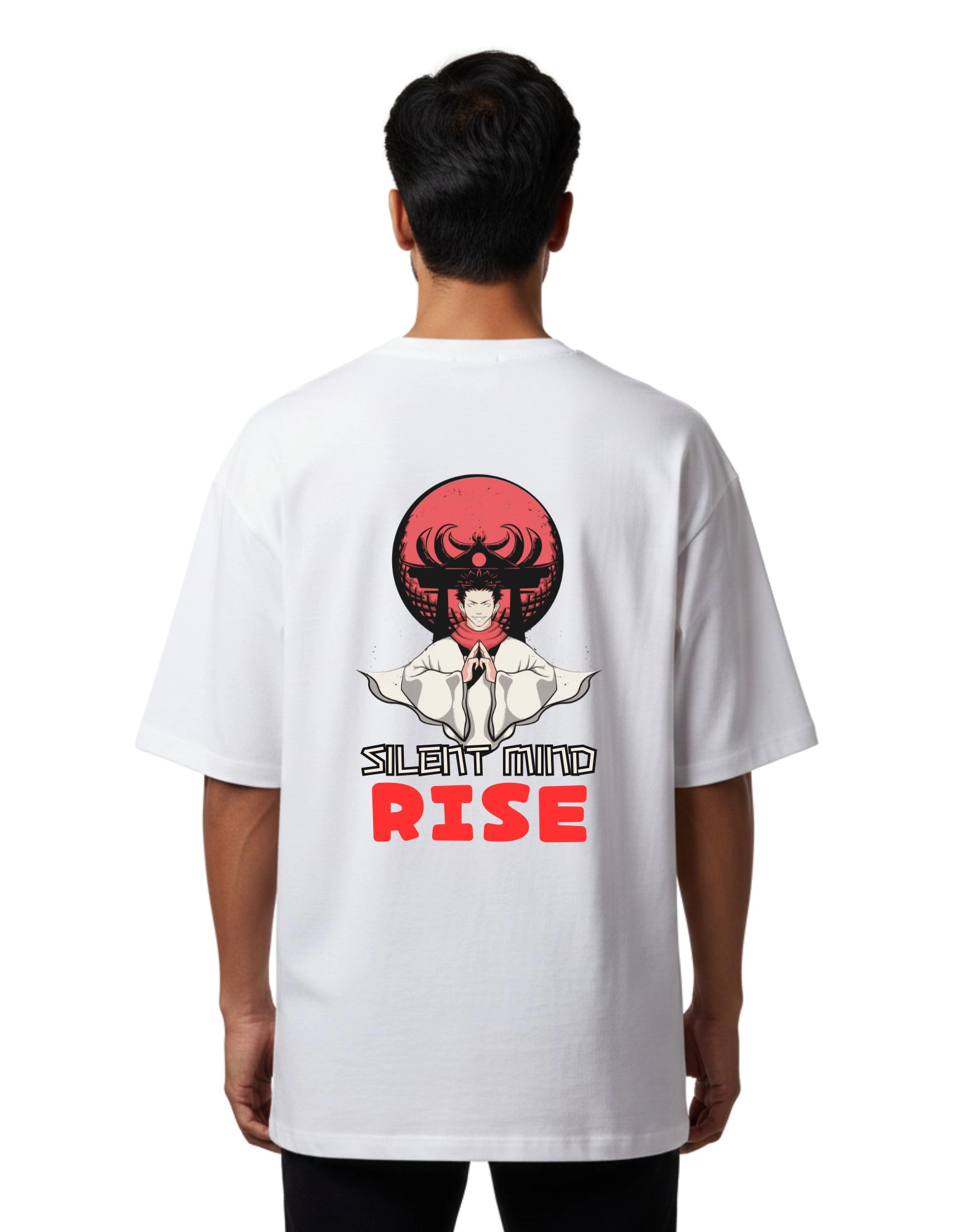 Silent Mind Rise Oversized French Terry 240 GSM T-Shirt White
