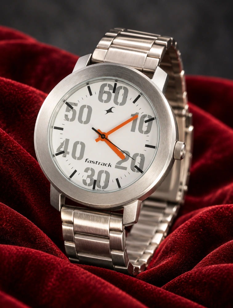 Silver Fastrack Analog Mens Watch