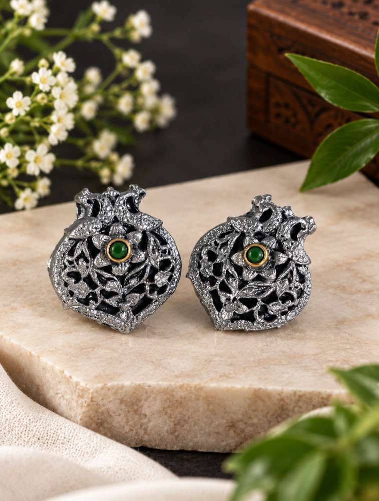 Silver Lakshmi Haram Handmade Terracotta Jewellery Set