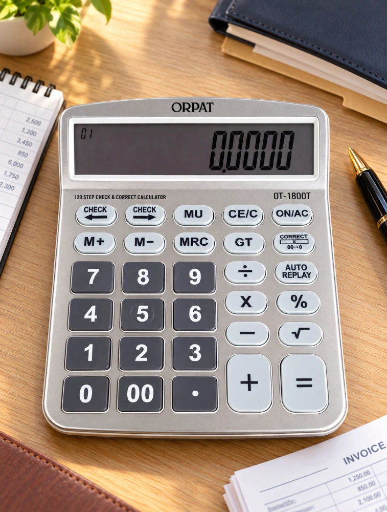 Silver ORPAT Everyday Smart Calculators  OT 1800T