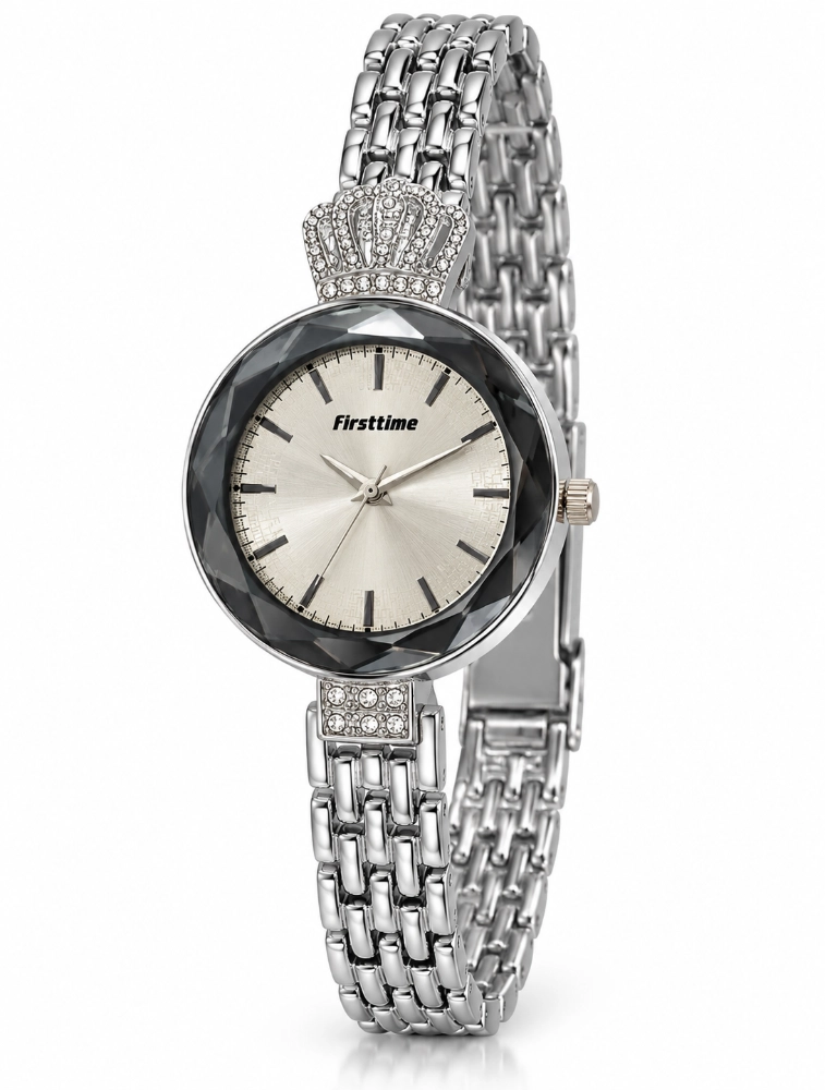 Silver Womens Decorative Analog Wrist Watch