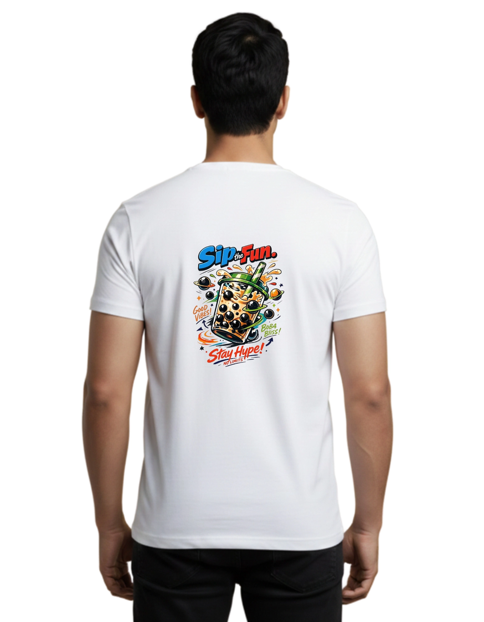 Sip The Fun Cotton Round Neck T-Shirt 180 GSM White