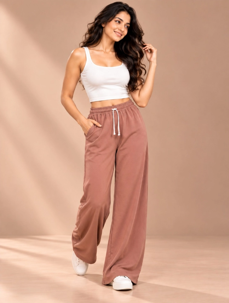 Skin Womens Solid WideLeg Palazzo Pant