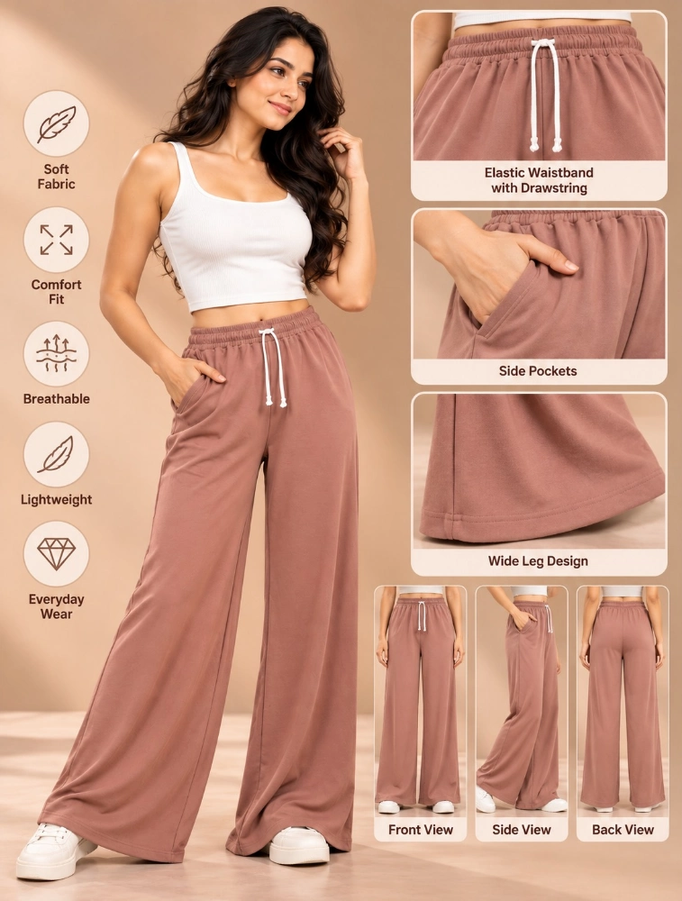 Skin Womens Solid WideLeg Palazzo Pant