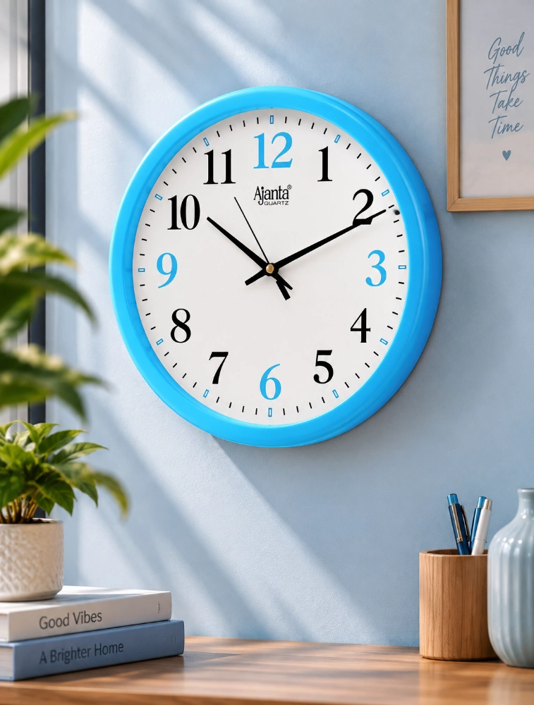 Sky Blue Ajanta Grand Round Wall Clock 5057