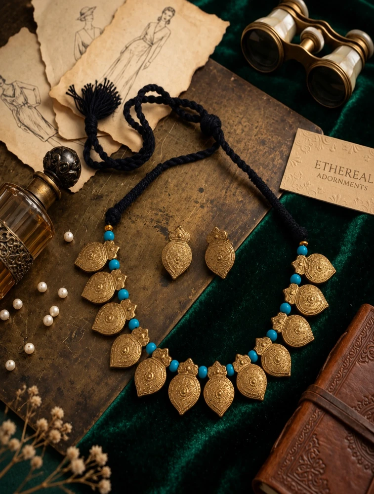 Sky Blue Bhoomi Neela Terracotta Jewellery Set