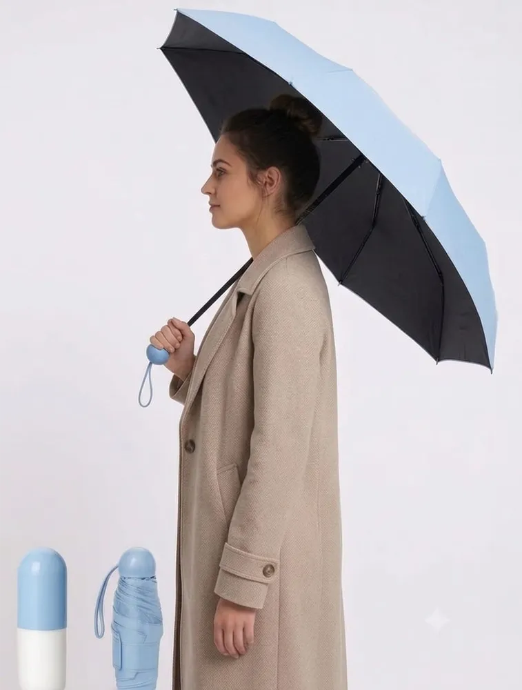 Sky Blue Classic Capsule Umbrella — bulk from ₹345