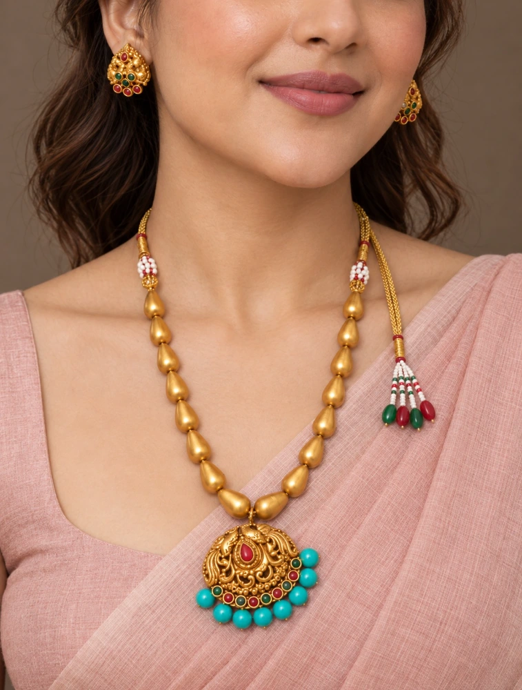 Sky Blue Festive Royal Elegance Traditional Terracotta Jewellery Set