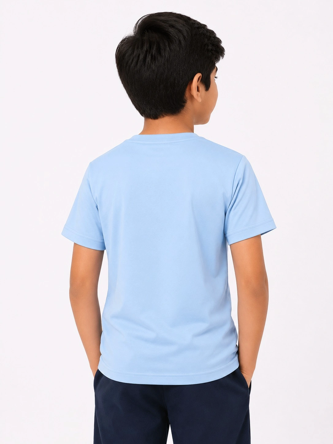 Sky Blue Kids Dad And Me Round Neck Premium Printed T Shirt