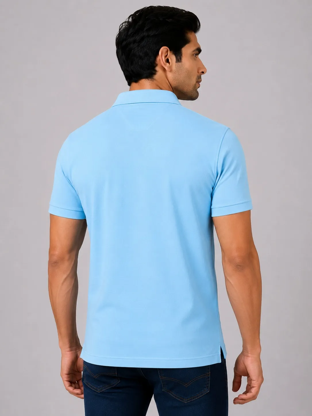 Sky Blue Mens AeroPiq Mars 210 GSM Polo TShirt
