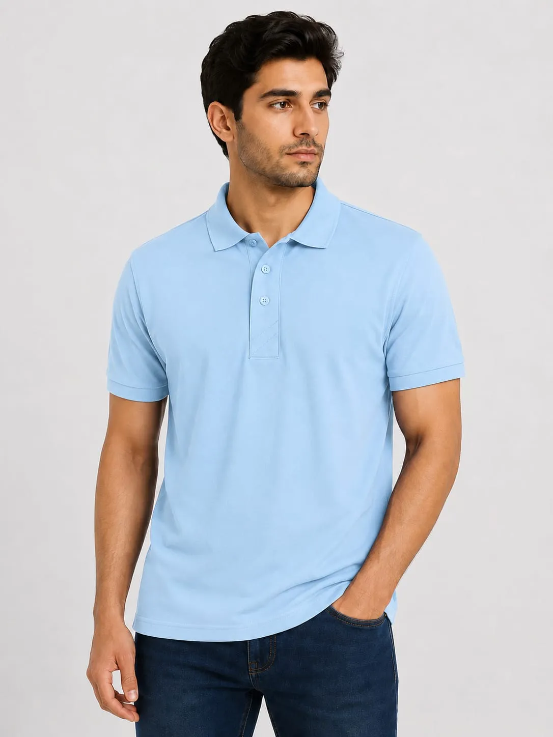 Sky Blue Mens Mars Baby Pique 210 GSM Polo TShirt
