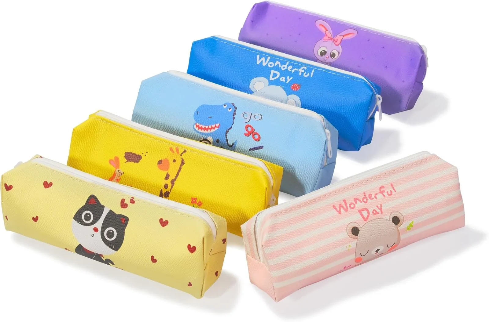 Sky Blue Polyester 1000D PU 7 Inch Pencil Pouch