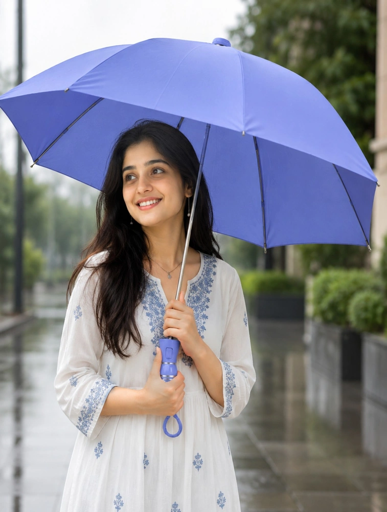 Slate Blue Automatic Compact Travel Umbrella