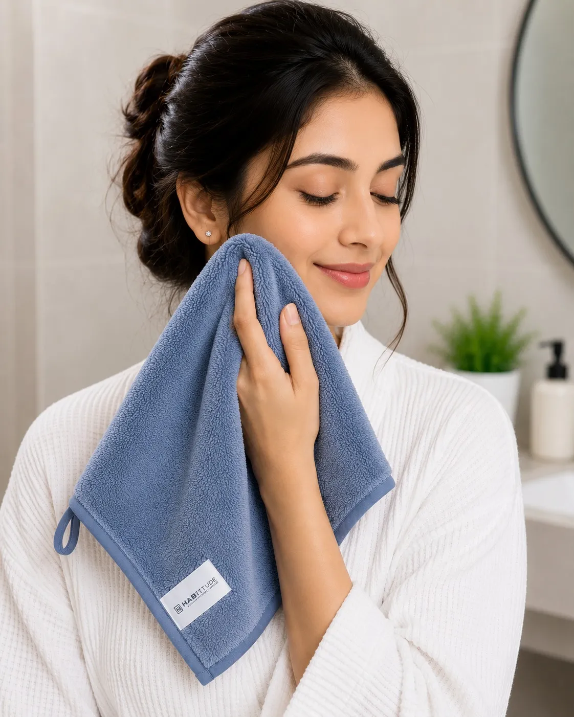 Slate Blue Habitude Microfiber Premium Face Towel