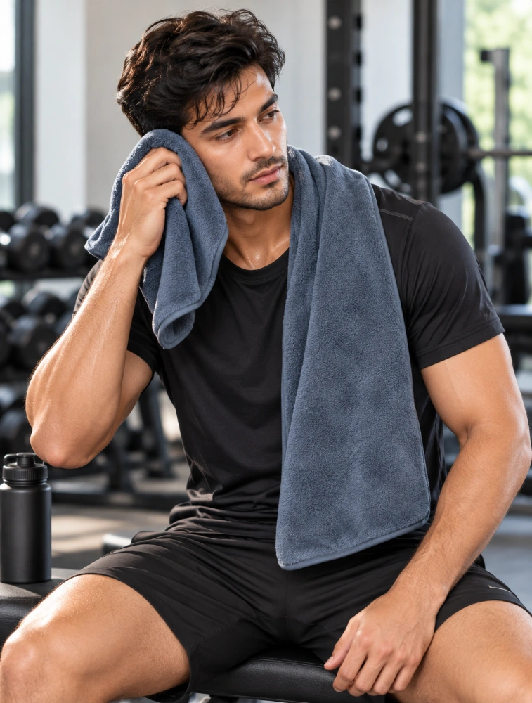 Slate Grey Habitude Microfiber Premium Gym Towel