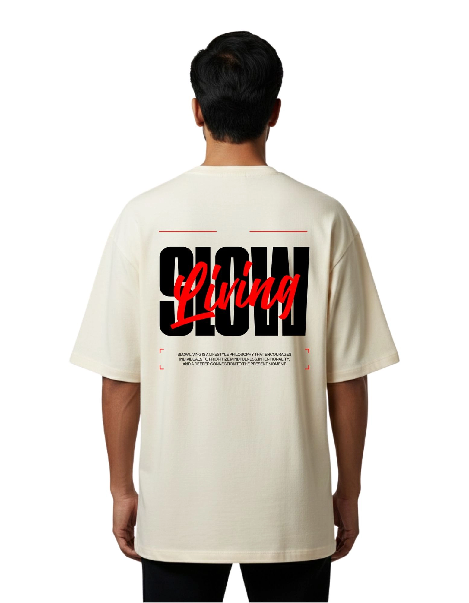 Slow Living Oversized Cotton French Terry T-Shirt 240 GSM Beige