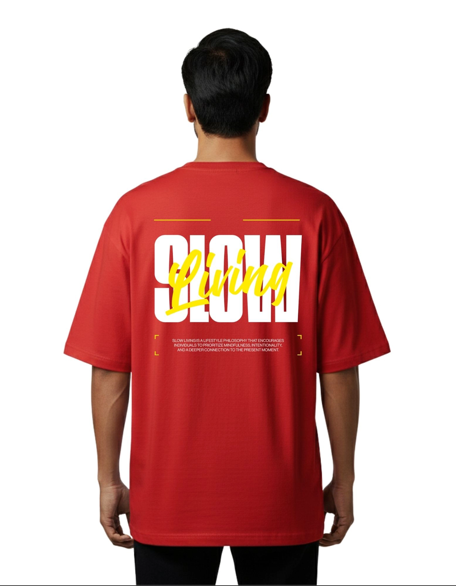 Slow Living Oversized Cotton French Terry T-Shirt 240 GSM Red