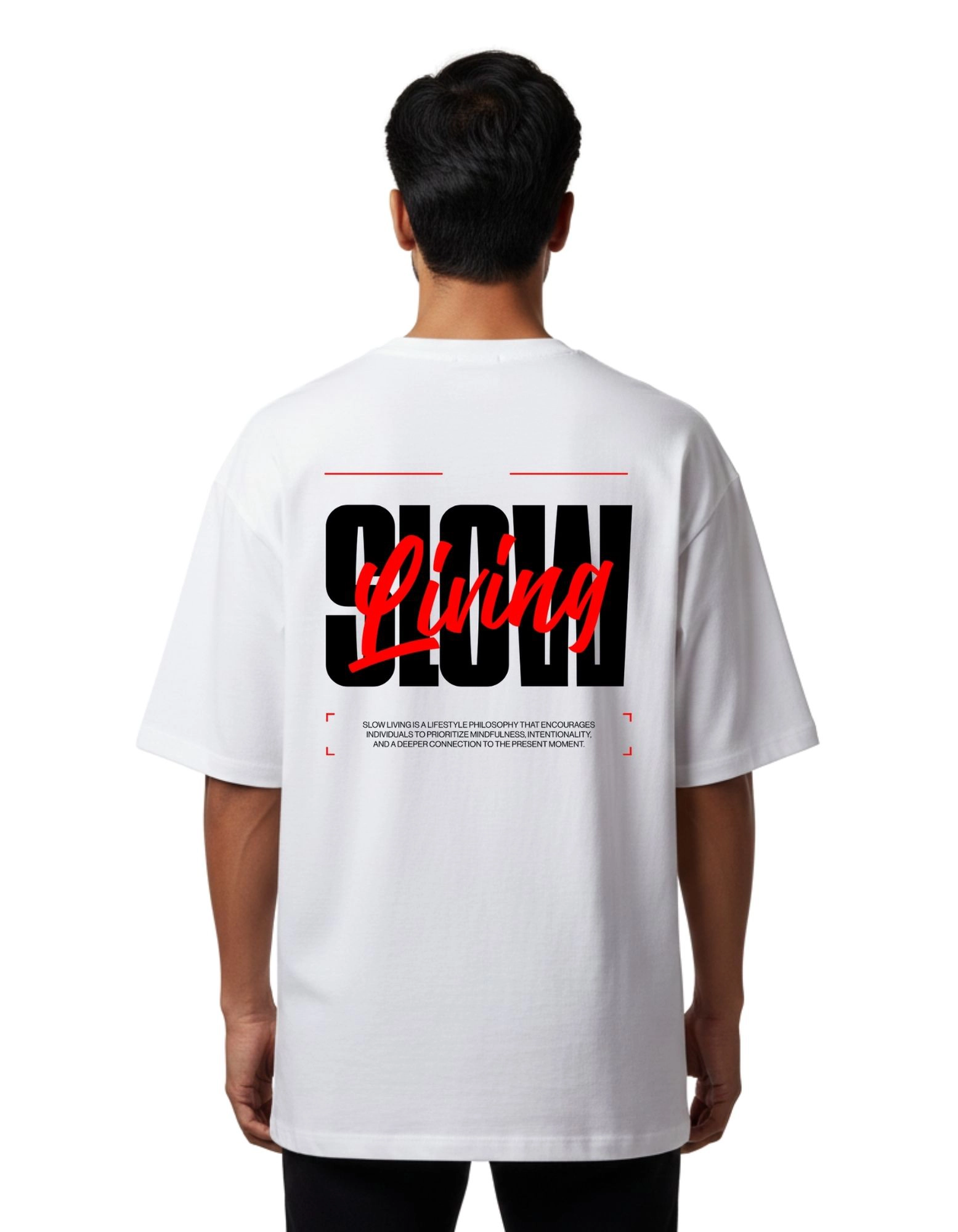 Slow Living Oversized Cotton French Terry T-Shirt 240 GSM White