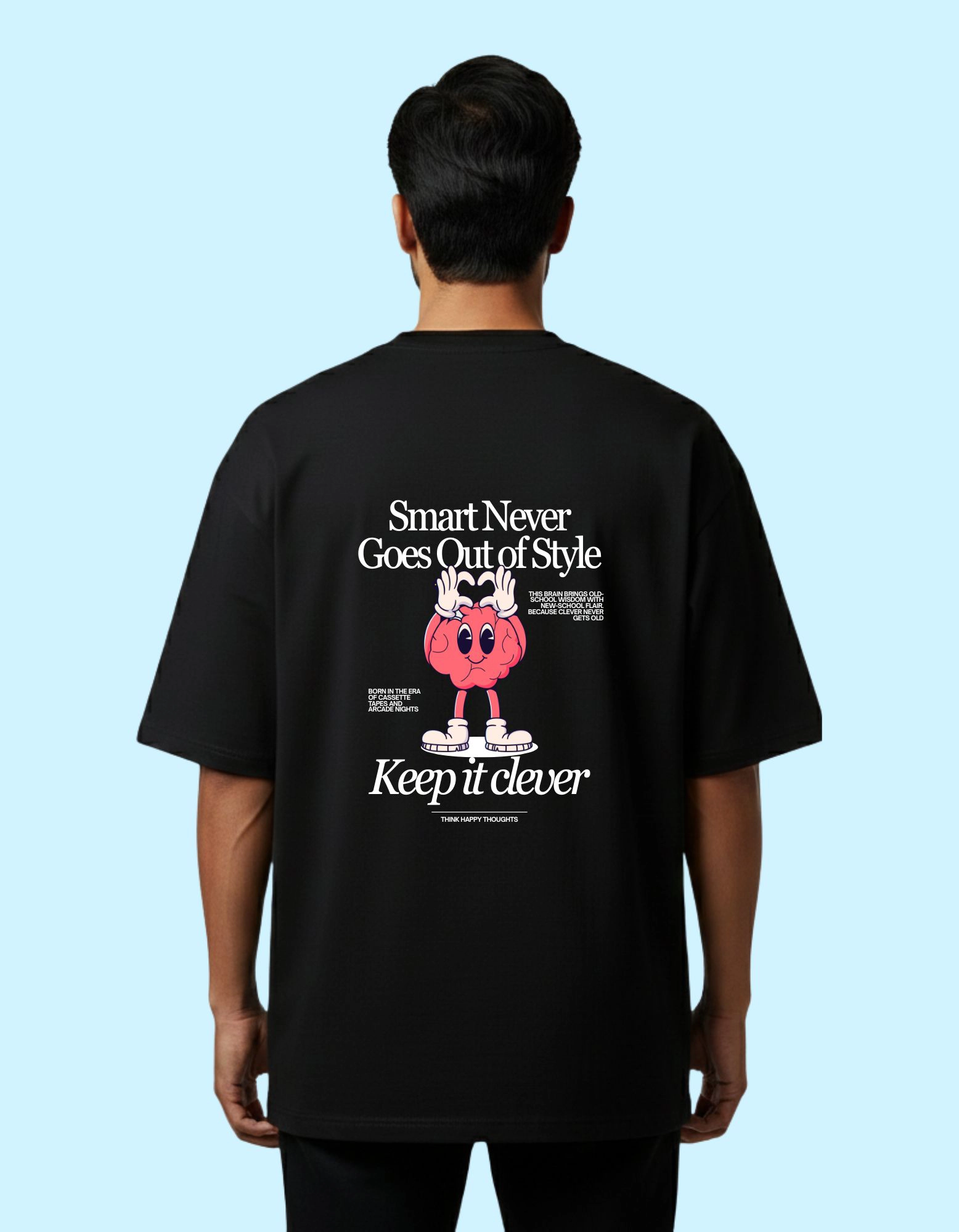 Smart Never Goes Out of Style Oversized French Terry Cotton T-Shirt 240 GSM Black