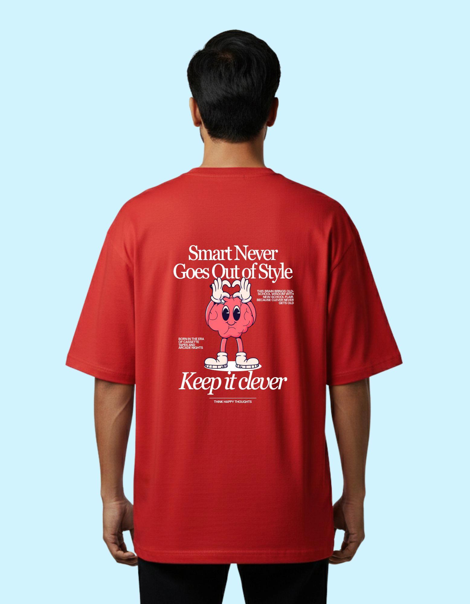 Smart Never Goes Out of Style Oversized French Terry Cotton T-Shirt 240 GSM Red