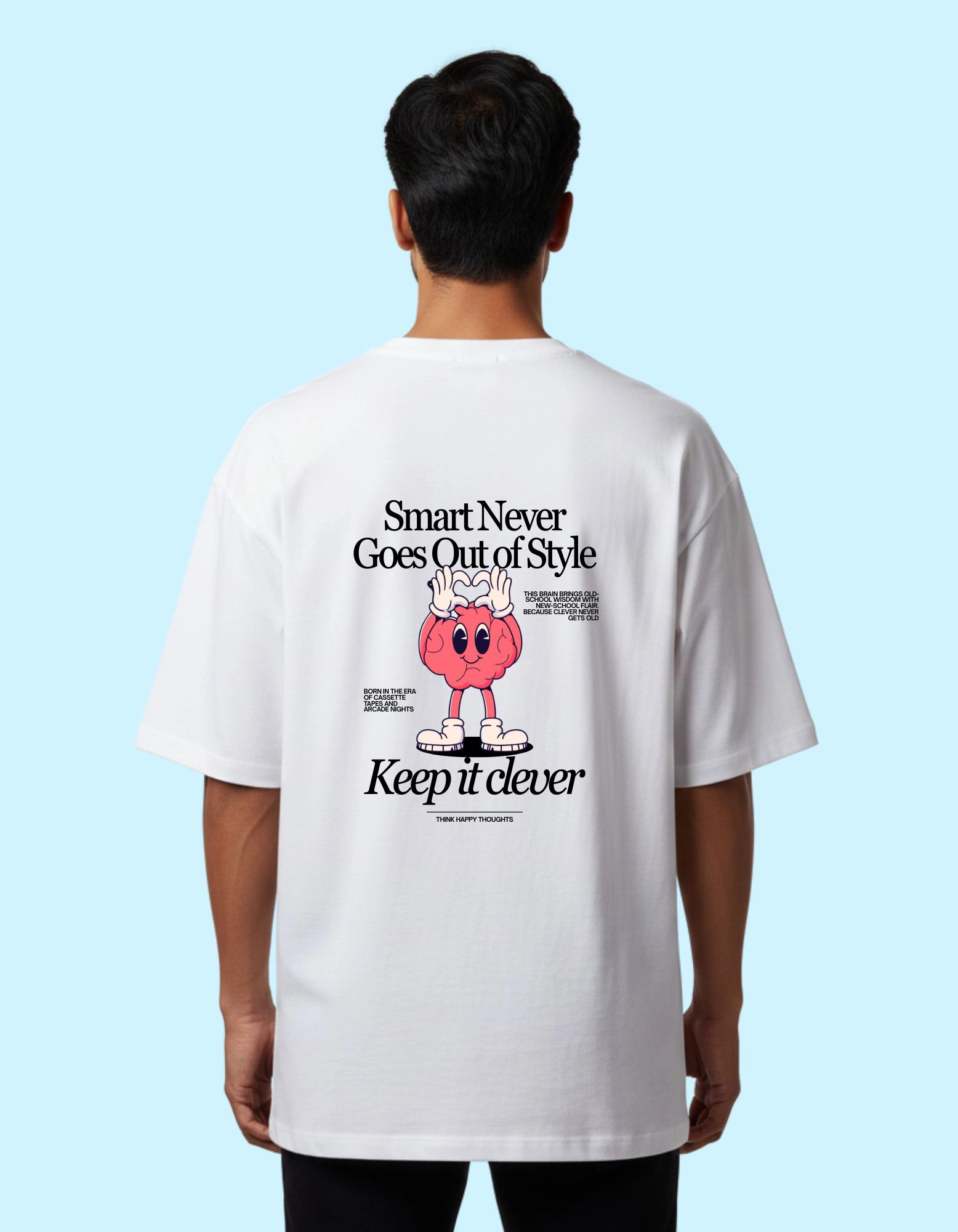 Smart Never Goes Out of Style Oversized French Terry Cotton T-Shirt 240 GSM White
