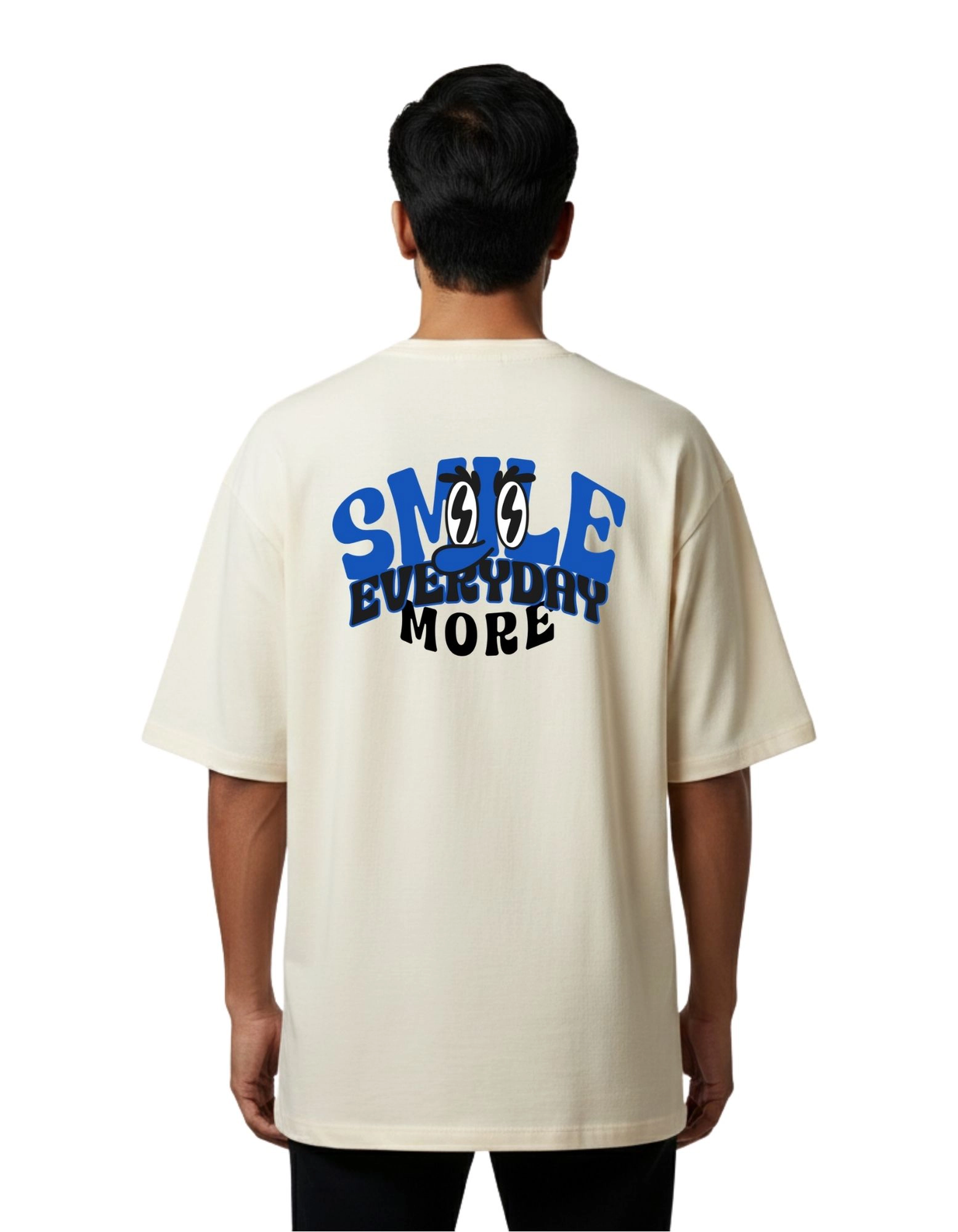 Smile Everyday More Oversize Cotton French Terry T-Shirt 240 GSM Beige