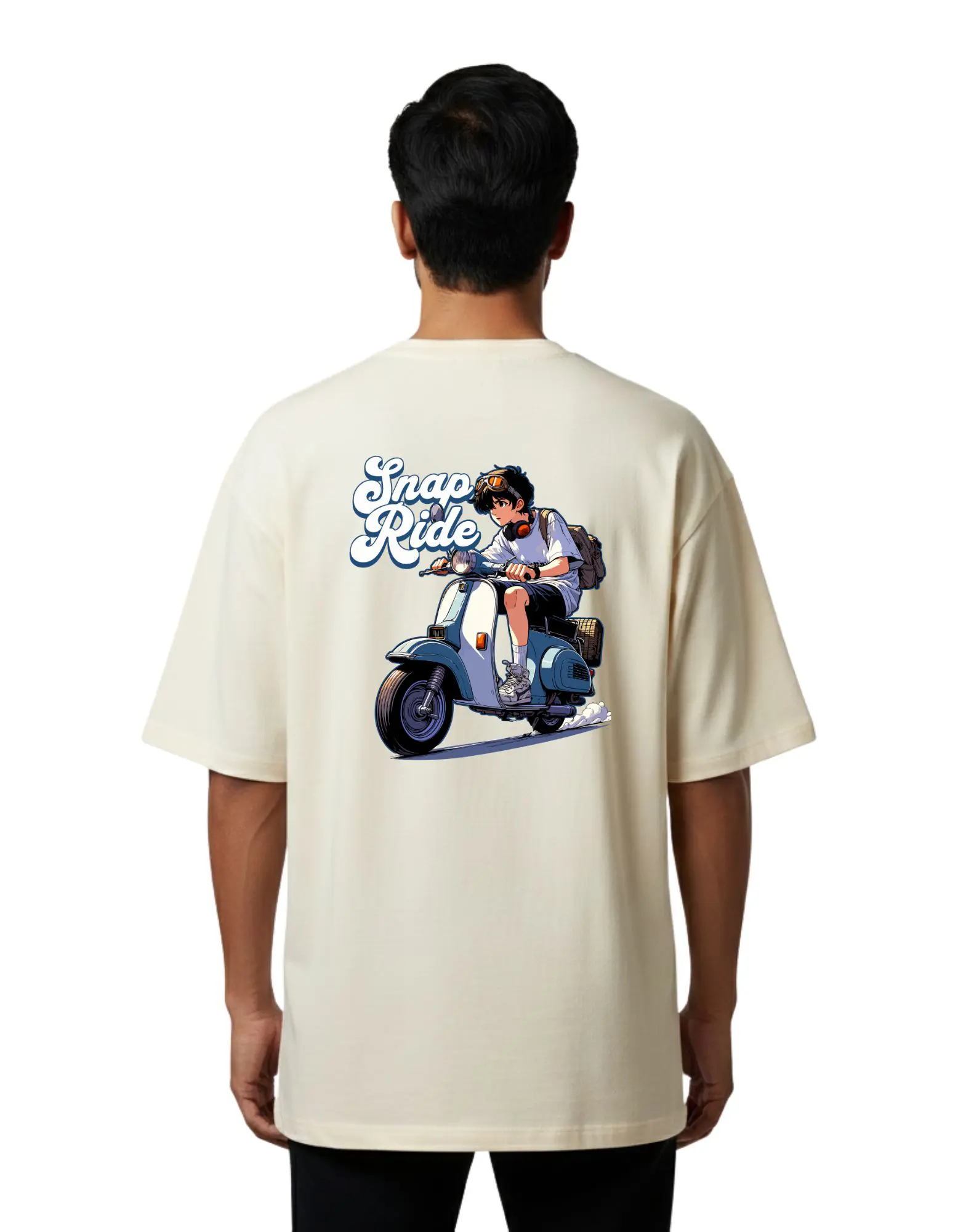 Snap Ride Oversize Cotton French Terry T-Shirt 240 GSM Beige