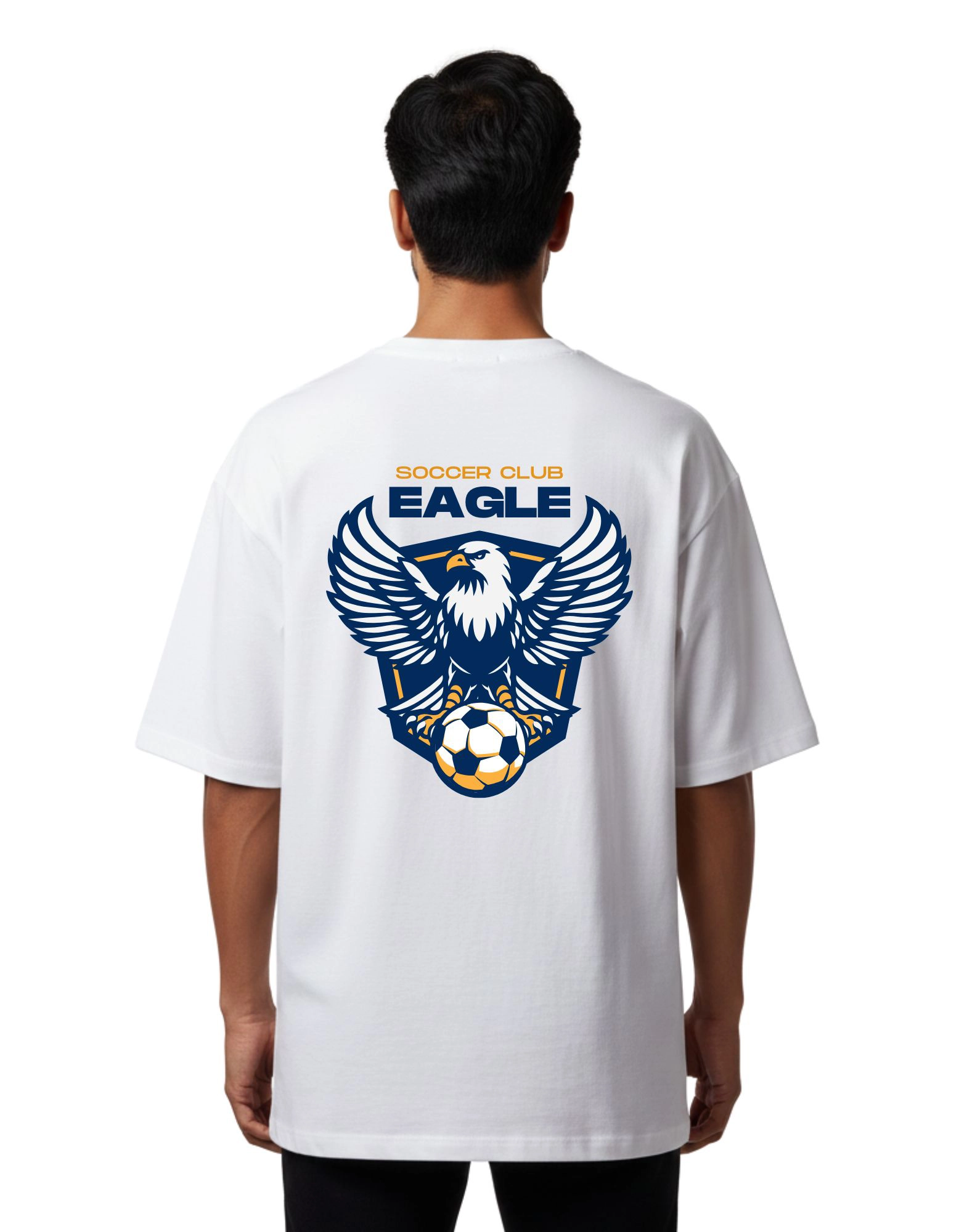 Soccer Club Eagle Oversized French Terry 240 GSM T-Shirt White