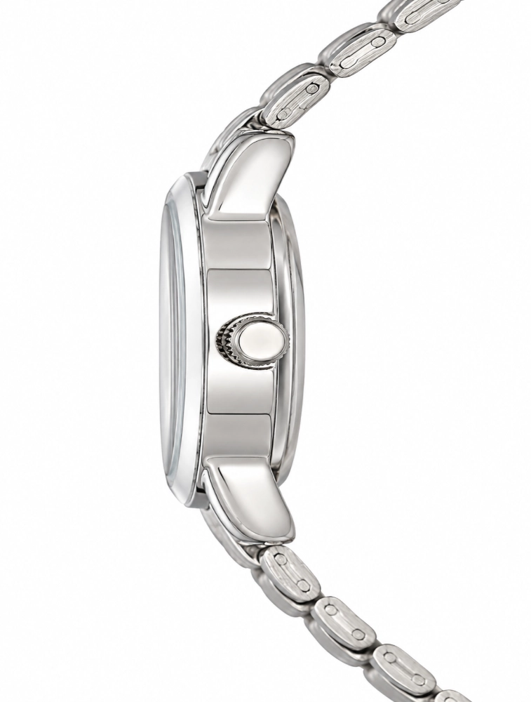 Sonata Quartz Analog White Dial Silver Stainless Steel Strap Watches For Women NU8976SM01W