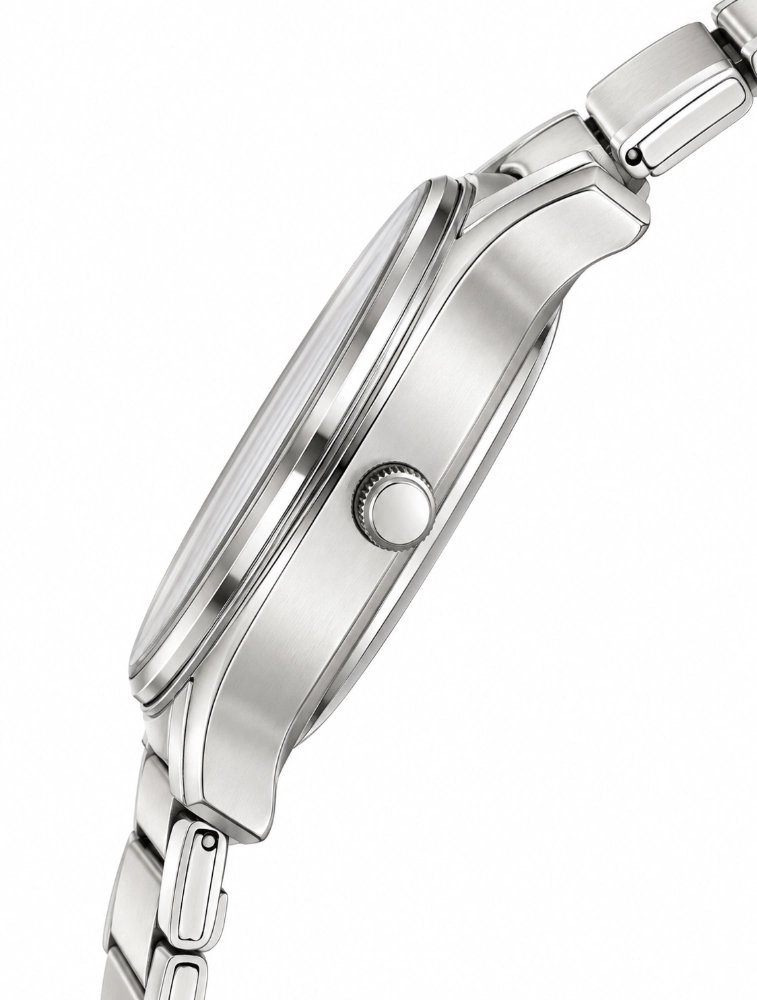 Sonata Quartz Analog with Day and Date Silver Dial Silver Stainless Steel Strap Watch For Men NU77082SM02W