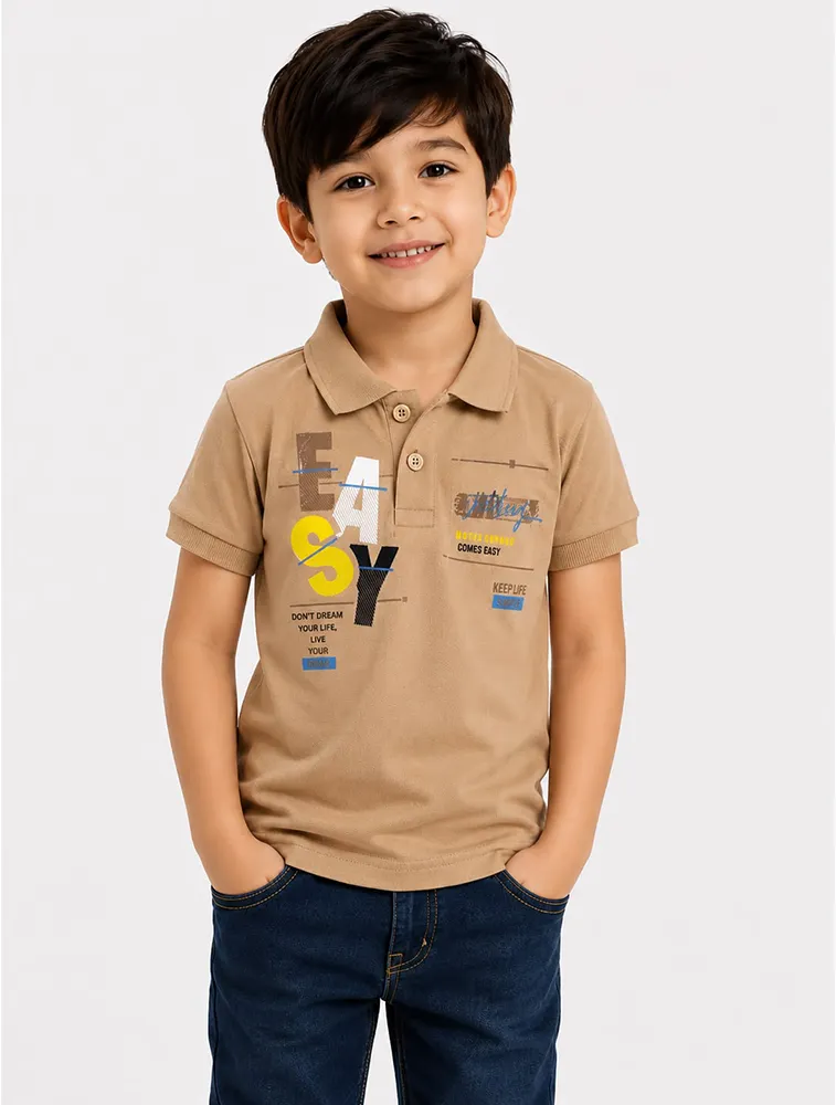 Sorrel Brown Boys Kids 180 GSM Poly T Shirts 
