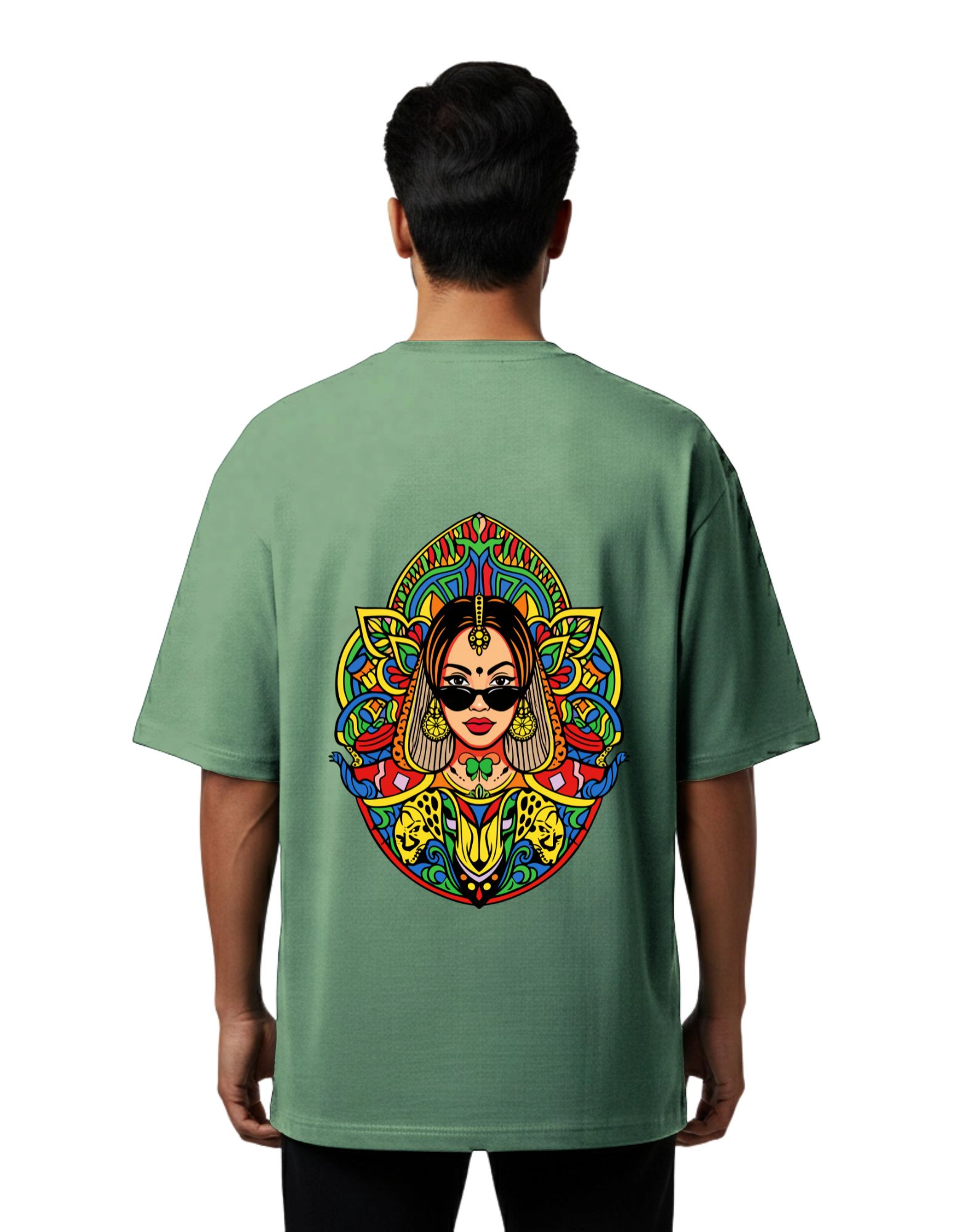 Soul Oversized Cotton French Terry T-Shirt 240 GSM D Green