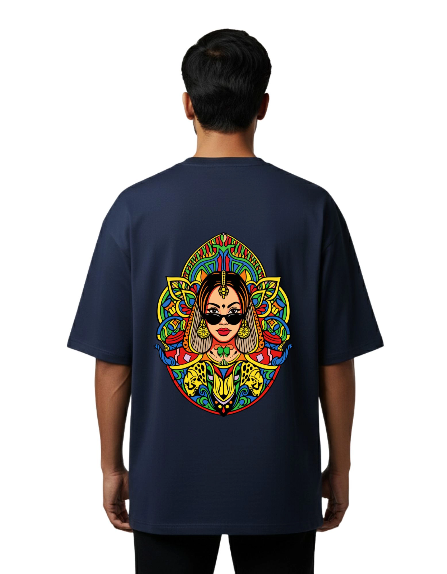 Soul Oversized Cotton French Terry T-Shirt 240 GSM Navy Blue
